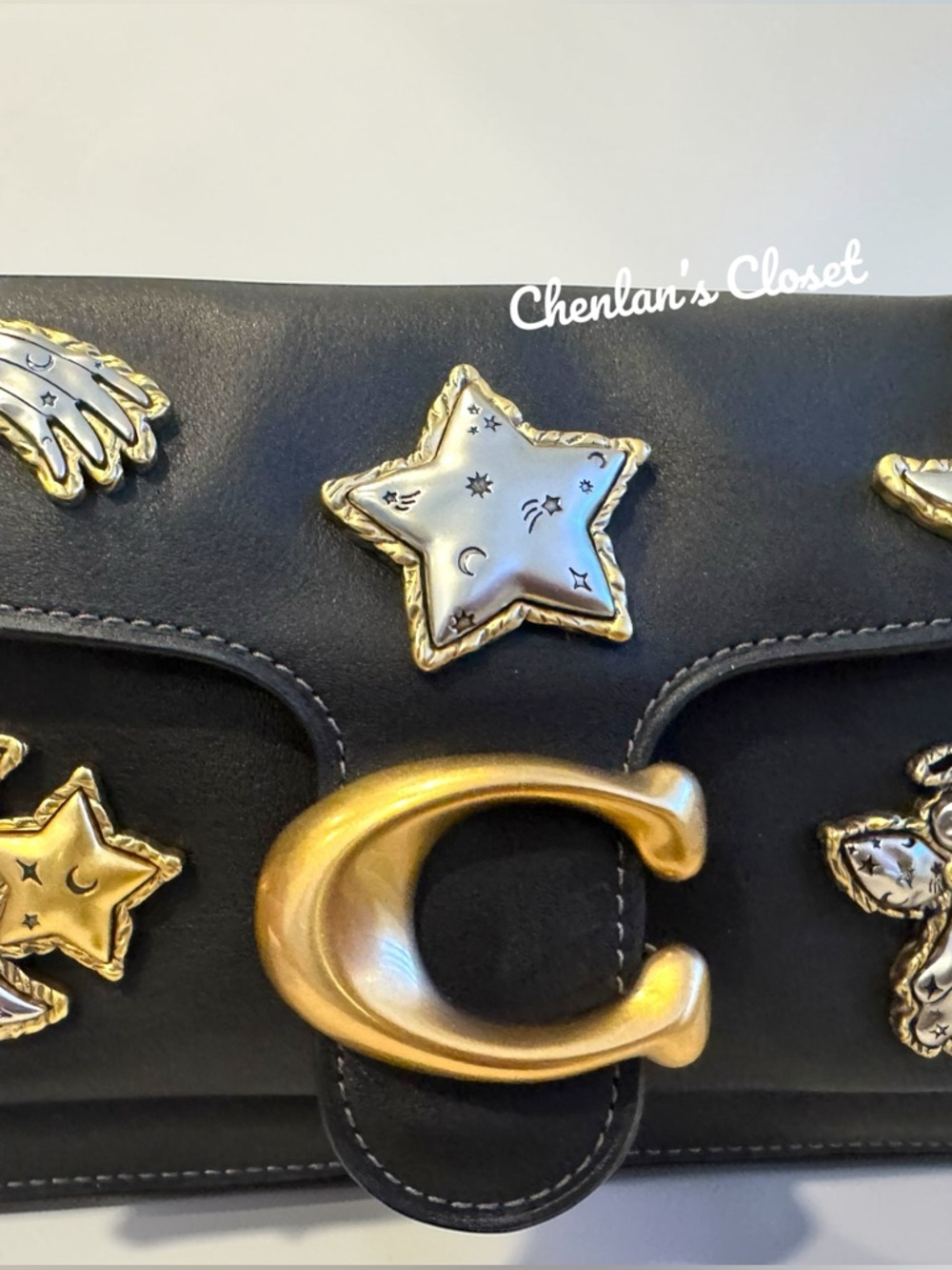 NWT Coach Tabby Shoulder Bag 26 with Pins Black Leather - Picture 9 of 15